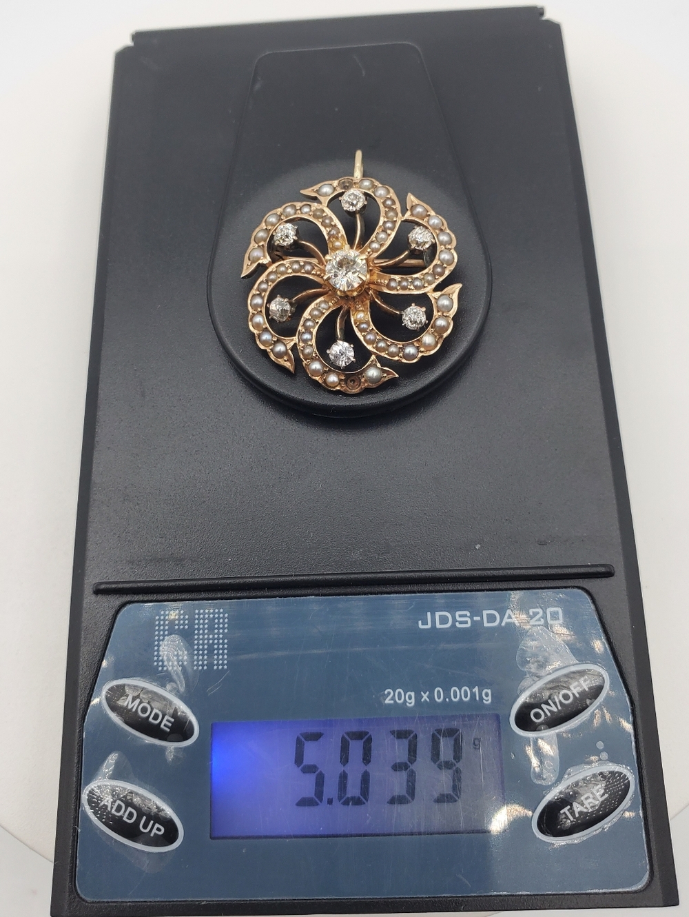 14k Rose Gold Victorian Brooch & Pendent 1.10 TCW Rose Cut Natural Diamonds - Picture 4 of 13